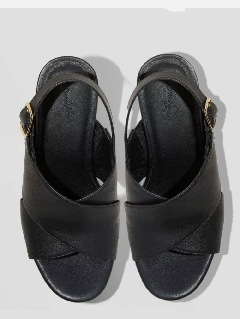 New w/Tags Universal Thread Naomi Vegan Leather Slingback Platform Wedge Sandals - Picture 4 of 7